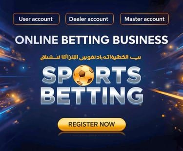 Sports betting business banner – User, Dealer, Master account options with Register Now button