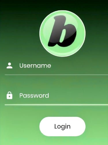 Bpexch login page screenshot with green logo, username, password fields, and Login button
